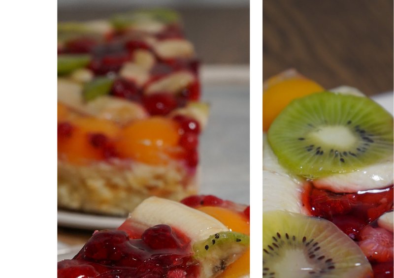 Obstkuchen mit Pudding
